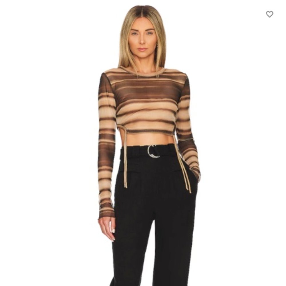 NWT Bec & Bridge Watercolour Long Sleeve Crop Top